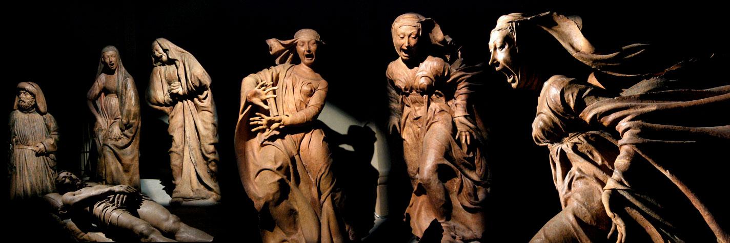 Sculture del Compianto di Niccolò dell'Arca.