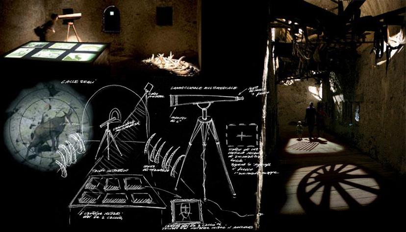 Canocchiale multimediale all’interno del Forte di Vinadio e disegno del progetto
