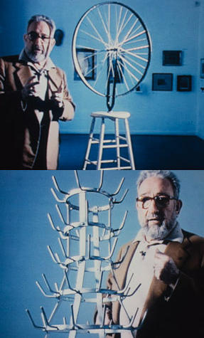 Arturo Schwarz con opere di Marcel Duchamp